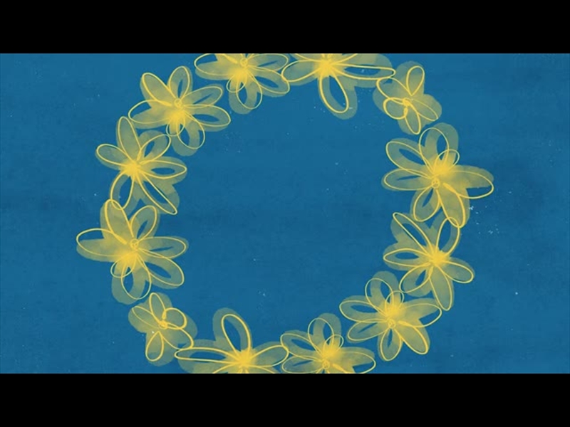 YELLOW BLUE FLORAL RING