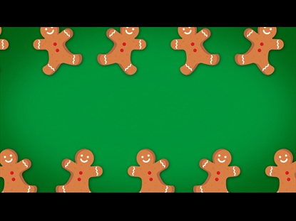 CHRISTMAS CARTOON GINGERBREAD MAN GREEN MOTION LOOP 02