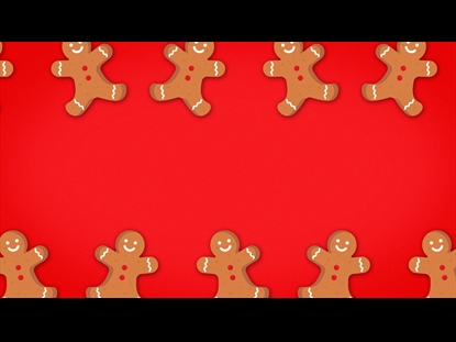 CHRISTMAS CARTOON GINGERBREAD MAN RED MOTION LOOP 02