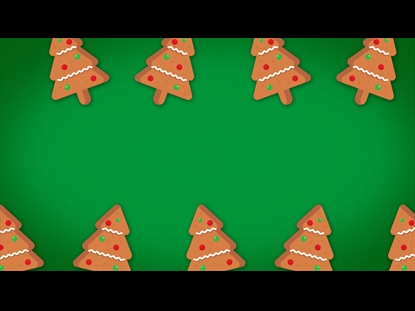 CHRISTMAS CARTOON GINGERBREAD TREE GREEN MOTION LOOP 02