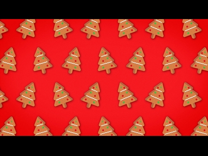 CHRISTMAS CARTOON GINGERBREAD TREE RED MOTION LOOP 01