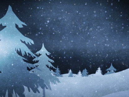 CHRISTMAS FOREST BLUE 5 MOTION