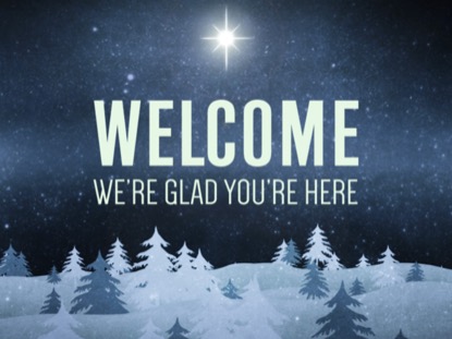CHRISTMAS FOREST BLUE WELCOME MOTION