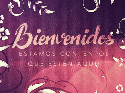 FILIGREE FLOWERS WELCOME MOTION - SPANISH