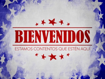 USA HOLIDAY GRUNGE WELCOME MOTION SPANISH