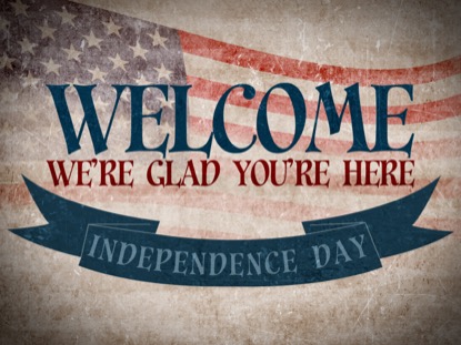 VINTAGE INDEPENDENCE DAY WELCOME MOTION