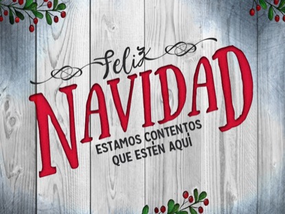 WOODEN CHRISTMAS MERRY MOTION SPANISH