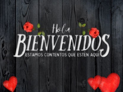 WOODEN VALENTINE WELCOME MOTION SPANISH