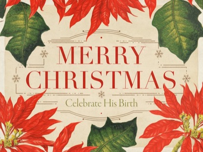 CHRISTMAS BOTANICAL MERRY CHRISTMAS