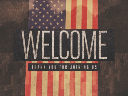 HANGING GRUNGE FLAG WELCOME