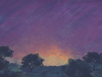 PAINTED IMPRESSIONS HILLSIDE DUSK