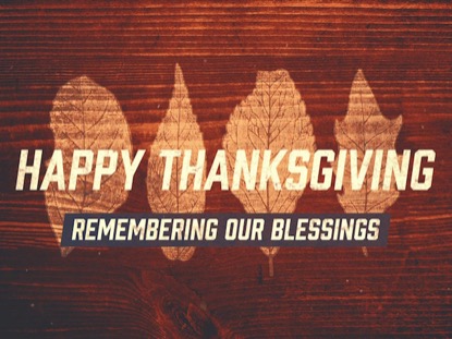 WOOD LEAVES HAPPY THANKSGIVING