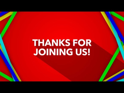 COLORFUL SQUARES ON RED GOODBYE