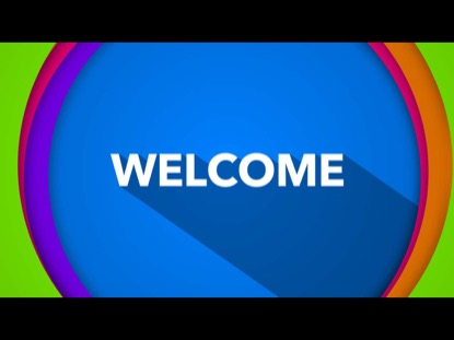 FLAT CIRCLE FRAMES ON BLUE WELCOME