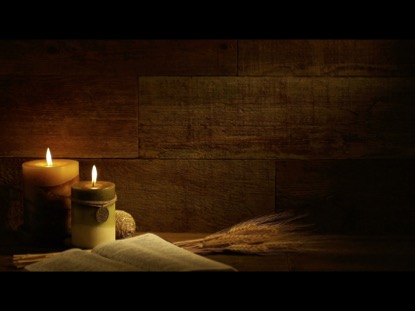 Autumn Candles With Bible On Retro Wood Background Video Music Truth Worshiphouse Media