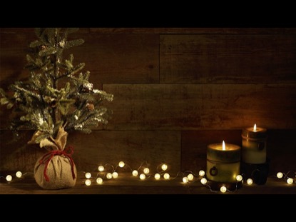 Christmas Tree With Candles On Retro Wood Background Video Music Truth Worshiphouse Media