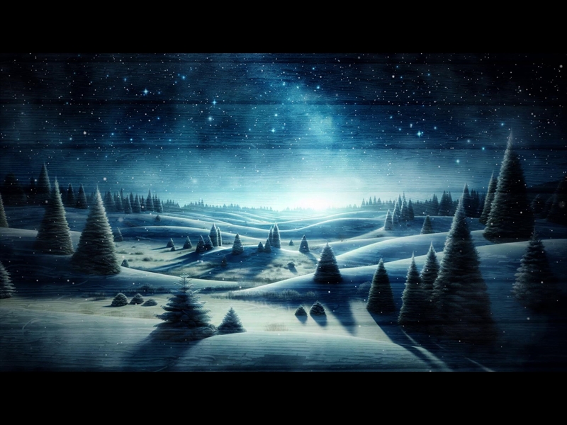 FALLING SNOW OVER WINTER SCENE HOLIDAYS MOTION