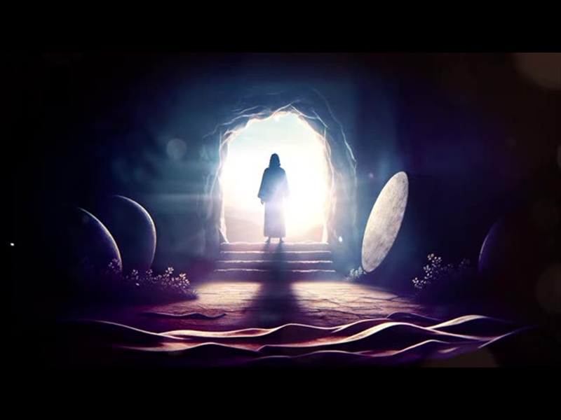 JESUS WALKING OUT OF THE GRAVE