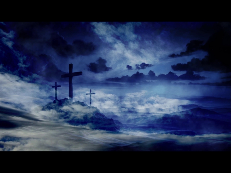 THREE CROSSES AND CLOUDS EASTER MOTION
