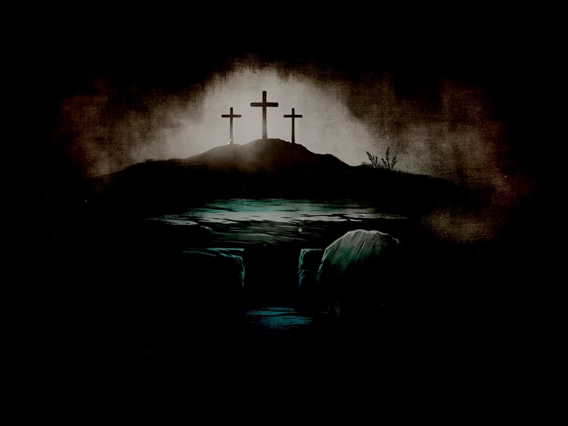 THREE CROSSES AND EMPTY TOMB