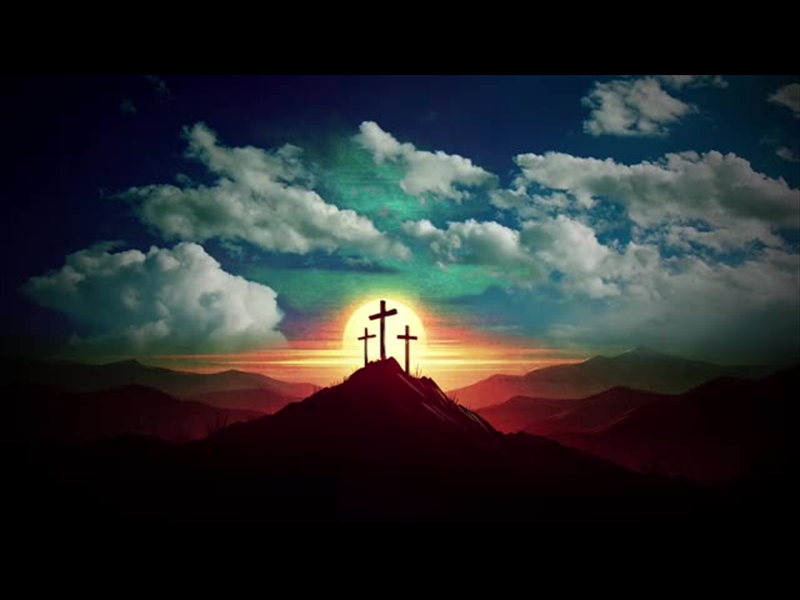 THREE EMPTY CROSSES AND MOVING CLOUDS