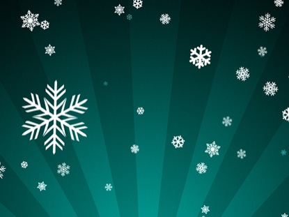 ORNAMENTAL SNOW ON TEAL RADIAL LOOP