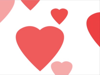 RED HEARTS ON WHITE LOOP