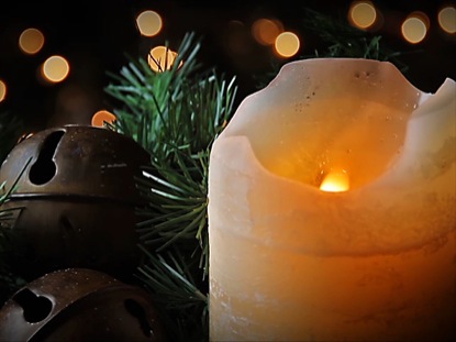 WHITE CANDLE AND BELLS