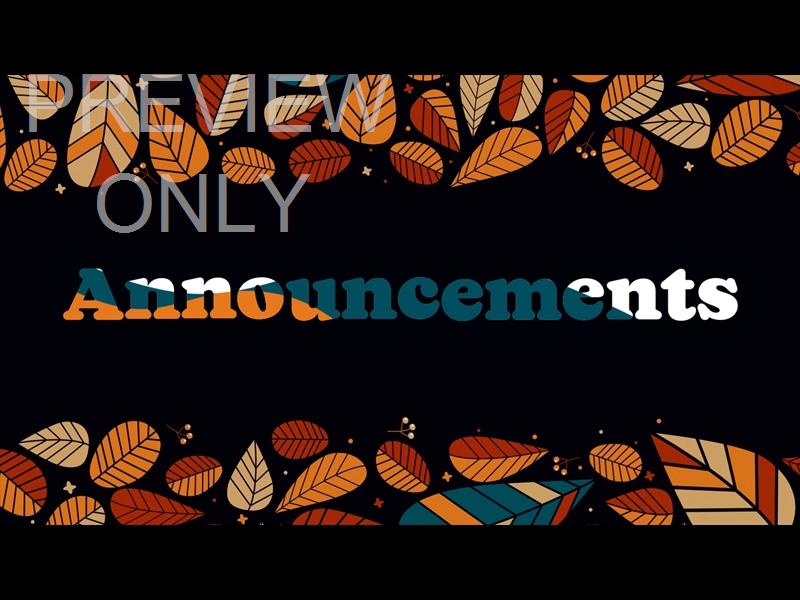 FALL - VOLUME FOUR: ANNOUNCEMENTS STILL