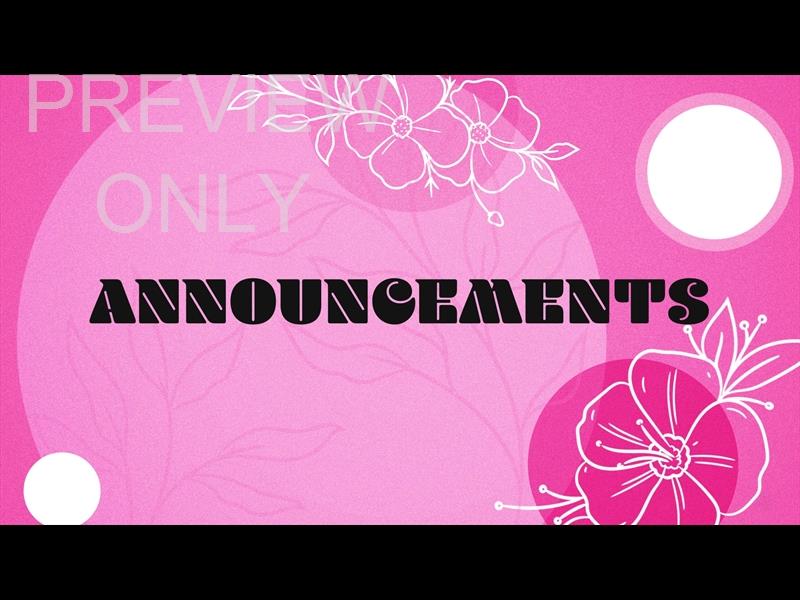 HONORING MOMS ANNOUNCEMENTS STILL