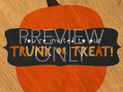 CUTE FALL TRUNK OR TREAT INVITE