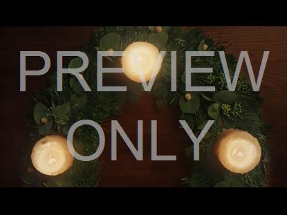 CHRISTMAS CANDLES THREE CANDLES CLOSE