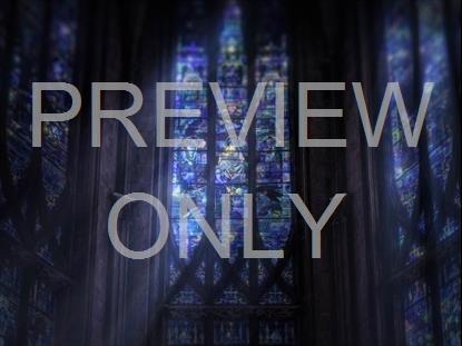 TOWERING STAINED GLASS WINDOWS BLUE CLOSEUP