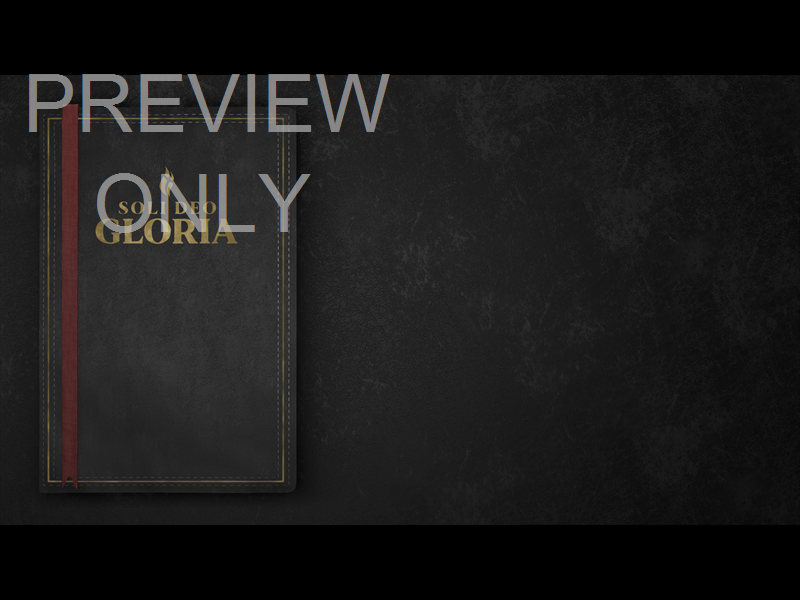 TITLE: SOLI DEO GLORIA - BOOK SIDE BLACK STILL