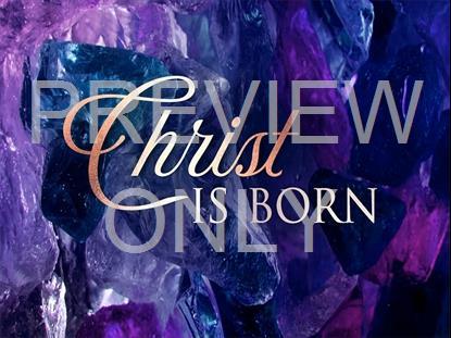 CHRISTMAS GLASS CHRIST IS BORN STILL