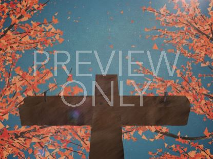 DIGITAL AUTUMN FOREST CROSS