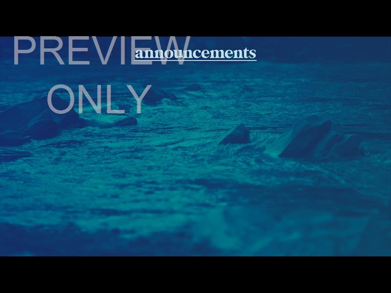 RIVER ROCKS ANNOUNCEMENTS