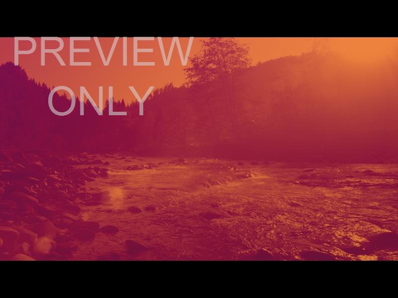 RIVER ROCKS WARM SUNSET