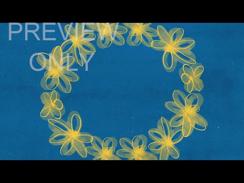 YELLOW BLUE FLORAL RING STILL