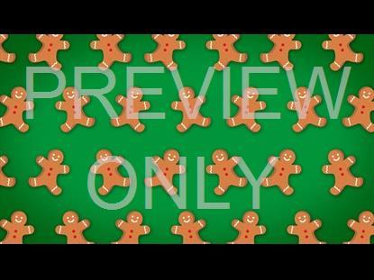 CHRISTMAS CARTOON GINGERBREAD MAN GREEN STILL 01