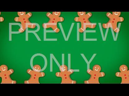 CHRISTMAS CARTOON GINGERBREAD MAN GREEN STILL 02