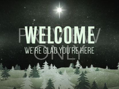 CHRISTMAS FOREST GREEN WELCOME STILL