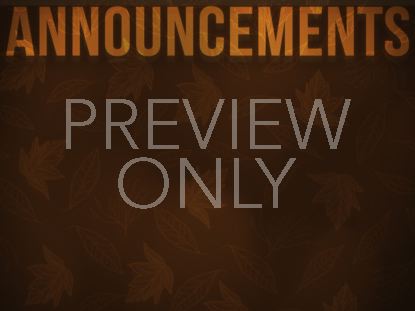 ORANGE FALL ANNOUNCEMENTS STILL