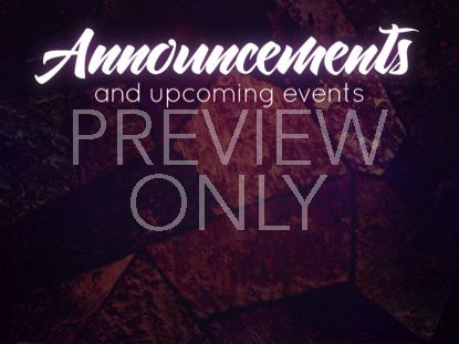 STAINED GLASS ANNOUNCEMENTS STILL