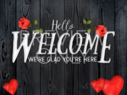 WOODEN VALENTINE WELCOME STILL