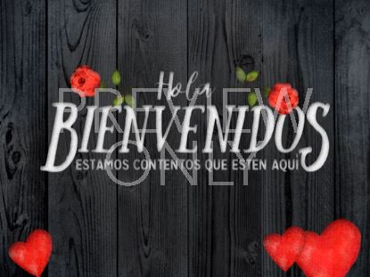 WOODEN VALENTINE WELCOME STILL - SPANISH