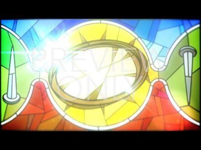 THE NAILS AND CROWN IN STAINED GLASS