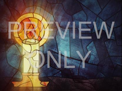 NATIVITY GLASS CANDLE STILL