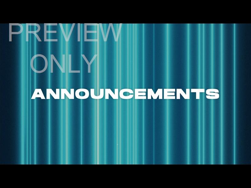 CHANNELS TITLE SLIDE - ANNOUNCEMENTS