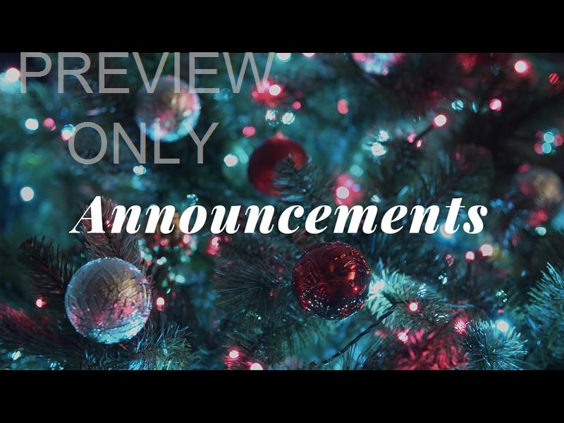 CHRISTMAS LIGHTS II: ANNOUNCEMENTS STILL